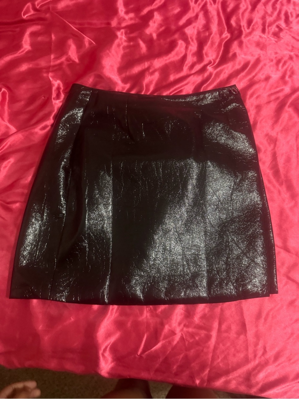 Black Faux Leather Mini Skirt